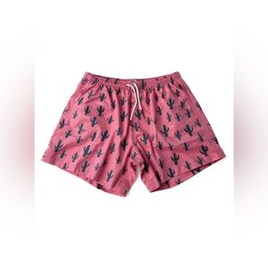 Bernies Pink Cactus Print Swim Trunks Men's‎ Size L